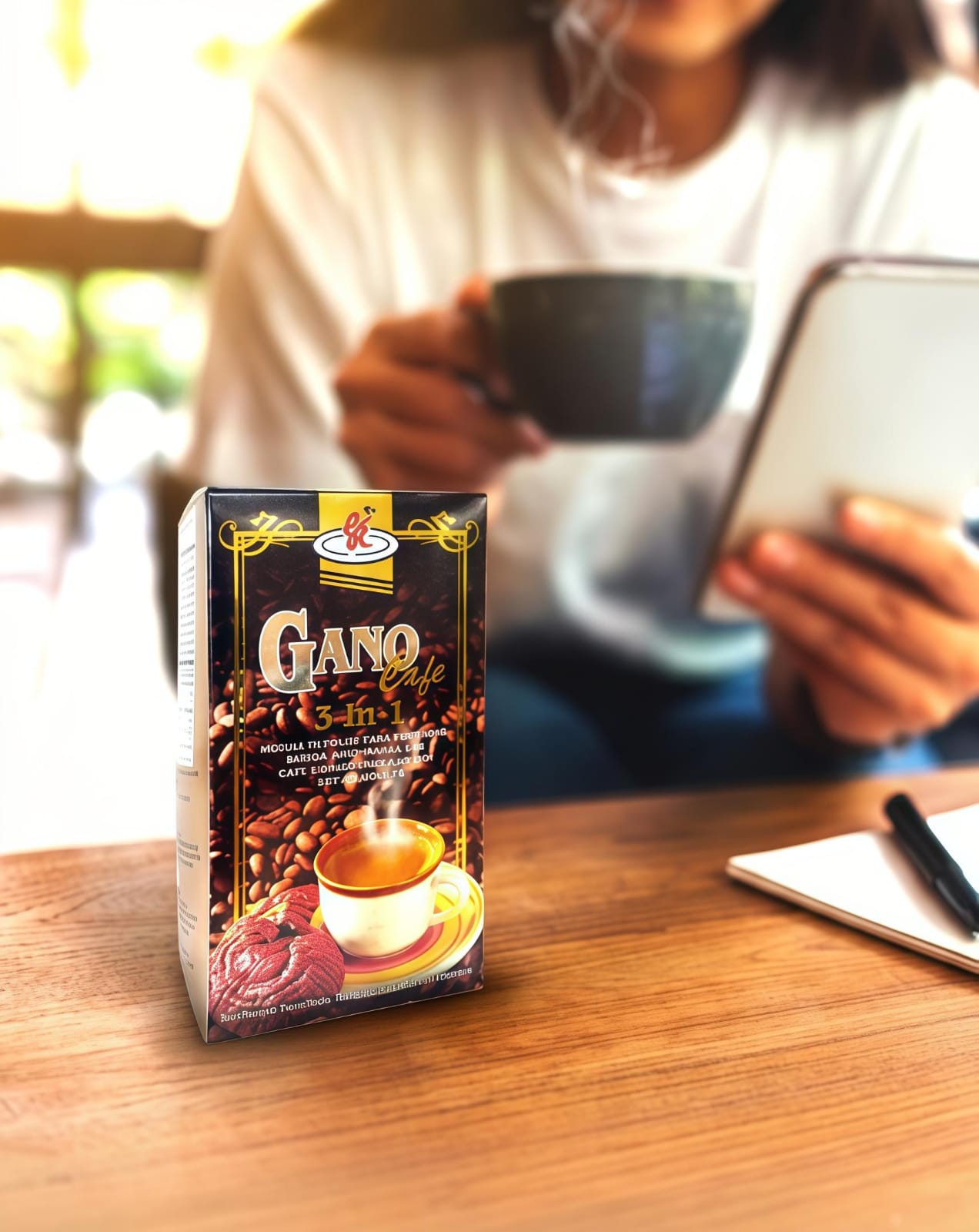 Emprendedora trabajando desde casa